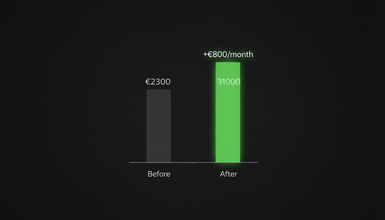 Before and after revenue chart